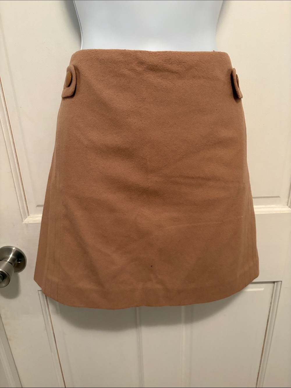 J. Crew Classic Camel A-Line wool blend Mini Skirt size 10
